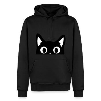 chat noir mignon - Sweat à capuche Premium bio Homme - noir - Devant - Nico (187cm)