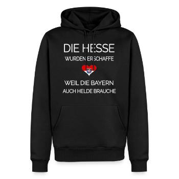 Hessen - Männer Premium Bio Hoodie - Schwarz - Vorne - Nico (187cm)