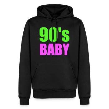 90's baby 90er Jahre 1990 Kindheit Geschenk Musik - Männer Premium Bio Hoodie - Schwarz - Vorne - Nico (187cm)