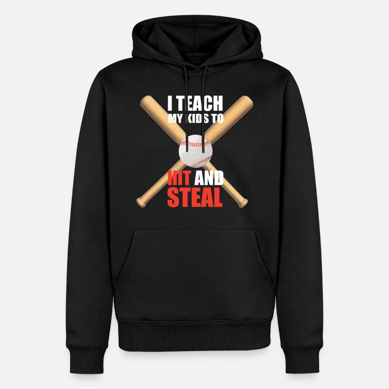 Baseball - Männer Premium Bio Hoodie - Schwarz