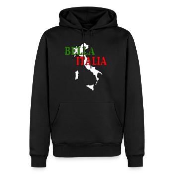 Bella Italia Geschenk - Männer Premium Bio Hoodie - Schwarz - Vorne - Nico (187cm)