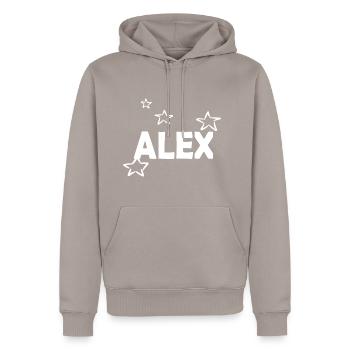 Stern Sternchen Alex - Männer Premium Bio Hoodie - Taupe - Vorne - Nico (187cm)