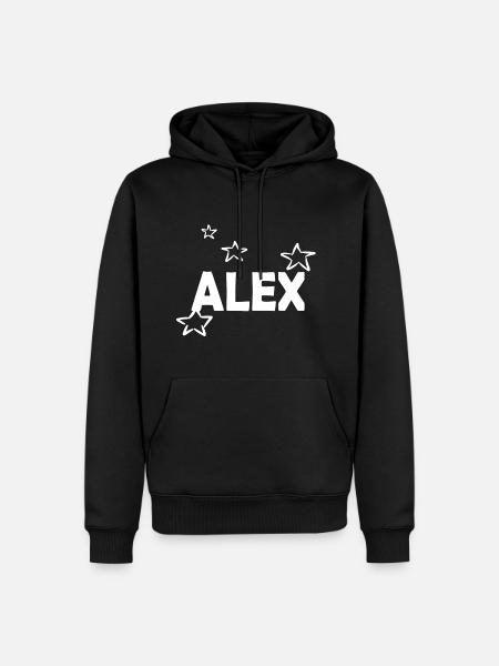 Star tähti Alex - Premium luomulaatuinen miesten huppari - musta
