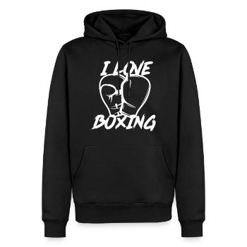Boxer arts martiaux - Sweat à capuche Premium bio Homme - noir - Devant - Nico (187cm)