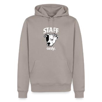 Staff only. - Men’s Premium Organic Hoodie - taupe - Front - Nico (187cm)