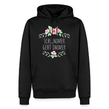 Schlimmer geht immer - Männer Premium Bio Hoodie - Schwarz - Vorne - Nico (187cm)