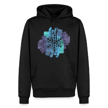 Schneeflocke - Männer Premium Bio Hoodie - Schwarz - Vorne - Nico (187cm)