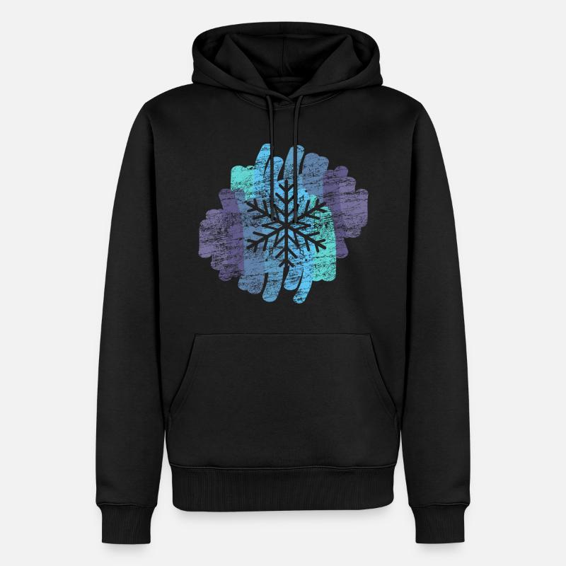 flocon de neige - Sweat à capuche Premium bio Homme - noir