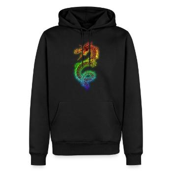 Dragon chinois élégant - Sweat à capuche Premium bio Homme - noir - Devant - Nico (187cm)