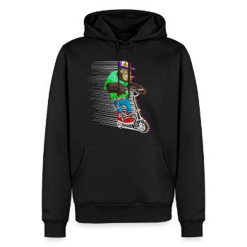 Escooter Elektroroller E-Roller cooler Affe - Männer Premium Bio Hoodie - Schwarz - Vorne - Nico (187cm)