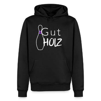 gut holz bowling kegel hobby geschenkidee geschenk - Männer Premium Bio Hoodie - Schwarz - Vorne - Nico (187cm)