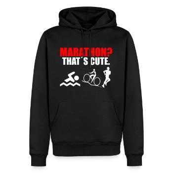 Triathlon - Männer Premium Bio Hoodie - Schwarz - Vorne - Nico (187cm)