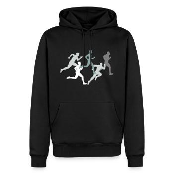 Laufen Sport Läufer Geschenk Sportler run joggen - Männer Premium Bio Hoodie - Schwarz - Vorne - Nico (187cm)