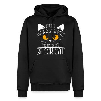Schwarze Katze Haustier Katze Tierliebe Haupt - Männer Premium Bio Hoodie - Schwarz - Vorne - Nico (187cm)