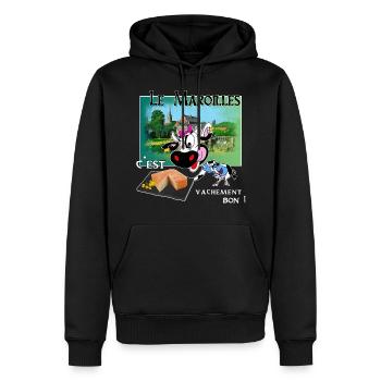 the maroilles - Men’s Premium Organic Hoodie - black - Front - Nico (187cm)