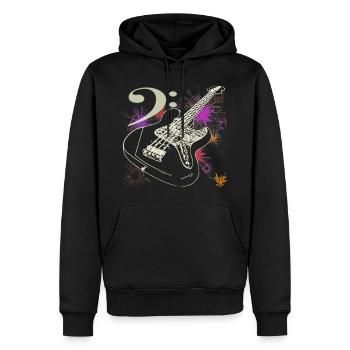 Bass Gitarre Mit Bass Notenschluessel - Männer Premium Bio Hoodie - Schwarz - Vorne - Nico (187cm)