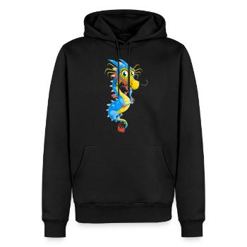 Buntes süßes stylisches Chinesisches Drachen Shirt - Männer Premium Bio Hoodie - Schwarz - Vorne - Nico (187cm)