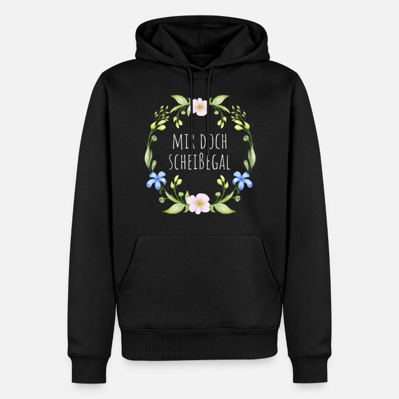 Mir doch scheißegal - Männer Premium Bio Hoodie - Schwarz