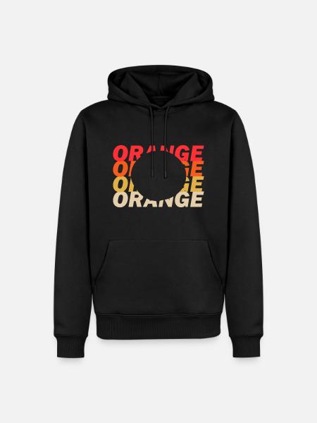 orange - Men’s Premium Organic Hoodie - black
