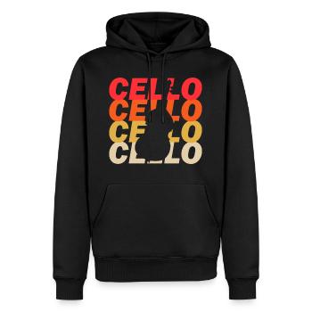 violoncelle - Sweat à capuche Premium bio Homme - noir - Devant - Nico (187cm)