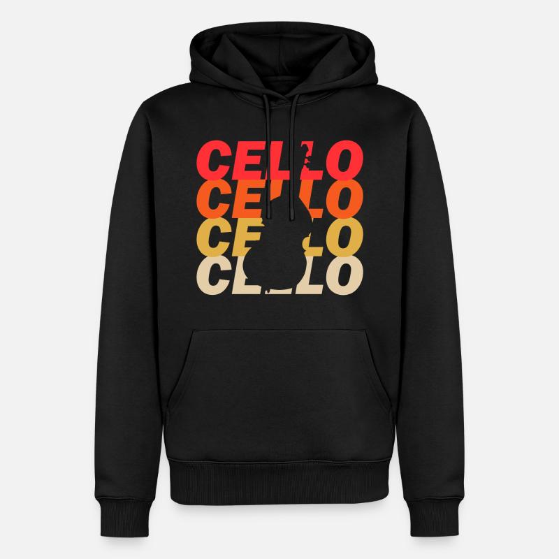 violoncelle - Sweat à capuche Premium bio Homme - noir