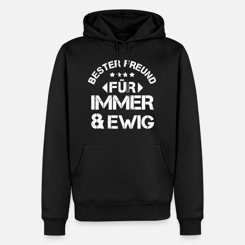 bester freund - Männer Premium Bio Hoodie - Schwarz