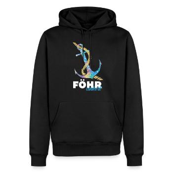 Föhrankert Föhr Foehr Anker Nordsee Nordseeinsel - Männer Premium Bio Hoodie - Schwarz - Vorne - Nico (187cm)