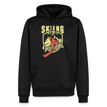 Skifahren ist immer eine gute Idee - Männer Premium Bio Hoodie - Schwarz - Vorne - Nico (187cm)
