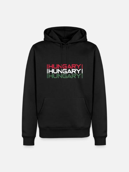 Hongrie - Sweat à capuche Premium bio Homme - noir
