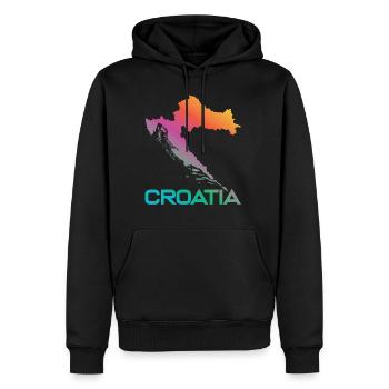 Kroatien - Männer Premium Bio Hoodie - Schwarz - Vorne - Nico (187cm)