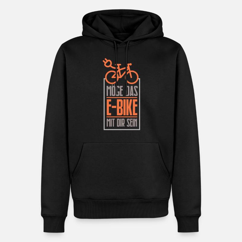 E-Bike - Sweat à capuche Premium bio Homme - noir