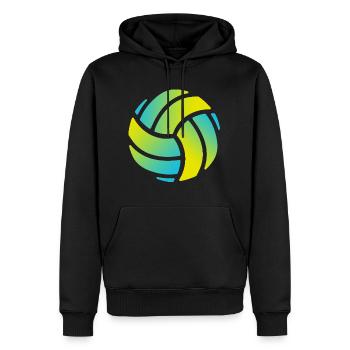 Ballon de sport de volleyball - Sweat à capuche Premium bio Homme - noir - Devant - Nico (187cm)