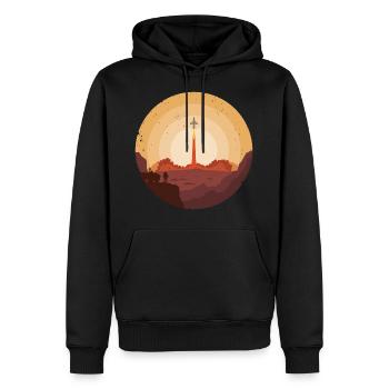 Mars Mission 2050 Spaceship Takeoff - Sweat à capuche Premium bio Homme - noir - Devant - Nico (187cm)