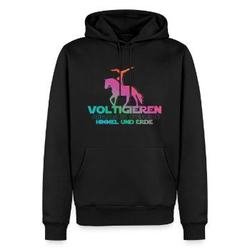 Voltigage - Sweat à capuche Premium bio Homme - noir - Devant - Nico (187cm)