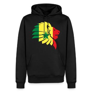 Senegal Flag Cap Vert Dakar Lion Africa Gift - Men’s Premium Organic Hoodie - black - Front - Nico (187cm)