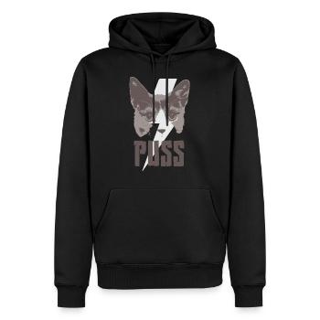 Portrait de chats - Sweat à capuche Premium bio Homme - noir - Devant - Nico (187cm)