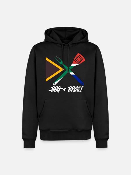 bbq < braai - Men’s Premium Organic Hoodie - black