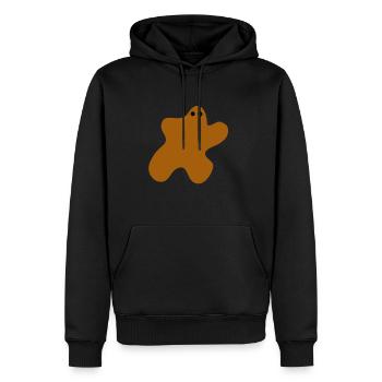 Brauner Fleck mit Augen - Männer Premium Bio Hoodie - Schwarz - Vorne - Nico (187cm)