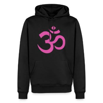 OM 23 - Sweat à capuche Premium bio Homme - noir - Devant - Nico (187cm)