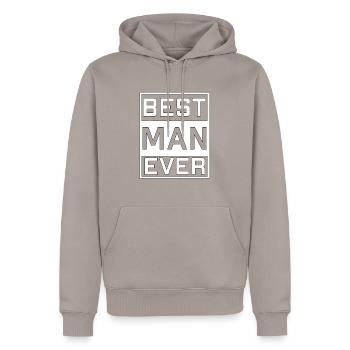 best man ever - Men’s Premium Organic Hoodie - taupe - Front - Nico (187cm)