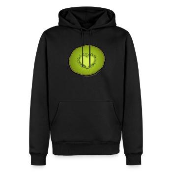 Liebevolle Kiwi Herz - Männer Premium Bio Hoodie - Schwarz - Vorne - Nico (187cm)