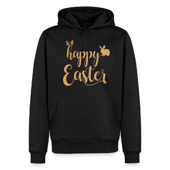 happy easter - Männer Premium Bio Hoodie - Schwarz - Vorne - Nico (187cm)
