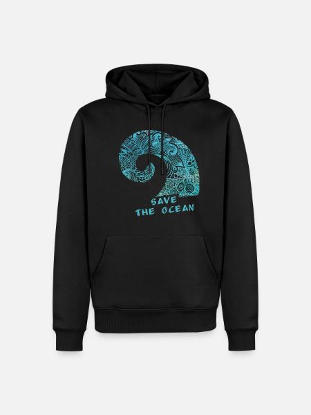 save the ocean - Men’s Premium Organic Hoodie - black