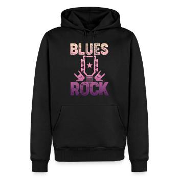 Blues Rock - Männer Premium Bio Hoodie - Schwarz - Vorne - Nico (187cm)