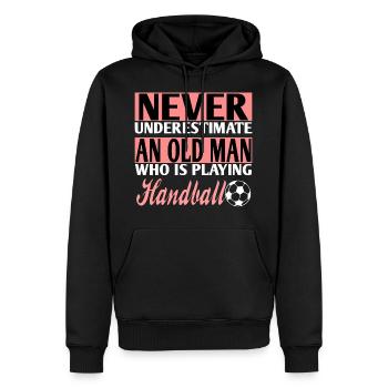 Handball Ball Hände werfen Ziel Geschenk - Männer Premium Bio Hoodie - Schwarz - Vorne - Nico (187cm)