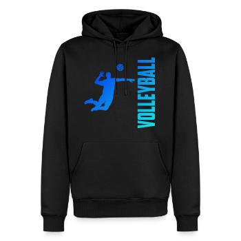 volley-ball - Sweat à capuche Premium bio Homme - noir - Devant - Nico (187cm)