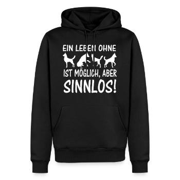 Hunde Spruch Geschenkidee - Männer Premium Bio Hoodie - Schwarz - Vorne - Nico (187cm)