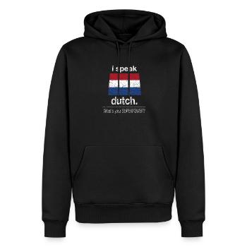 Niederlande Holland Sprache Superkraft Lustig Spaß - Männer Premium Bio Hoodie - Schwarz - Vorne - Nico (187cm)
