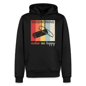 Wood Power Heureux Homme à tout faire cadeau Treehouse - Sweat à capuche Premium bio Homme - noir - Devant - Nico (187cm)
