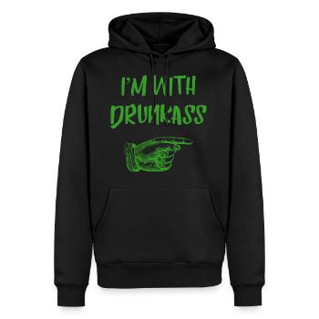 Alcool, bière, vodka, shamrock, idée, irlande - Sweat à capuche Premium bio Homme - noir - Devant - Nico (187cm)